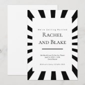 Zwart + Wit Optische Illusie Huwelijksuitnodiging Kaart (Voorkant / Achterkant)