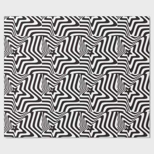 Zwart-wit optische illusie inpakpapier (Vlak)