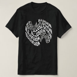Zwart-wit optische illusie kinetische typografie t-shirt