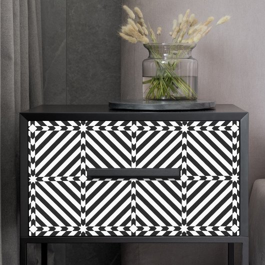 Zwart-wit optische illusie mozaïekpatroon tissuepapier