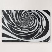 Zwart-wit optische illusie spiraal Abstract Legpuzzel (Horizontaal)