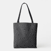 Zwart-wit optische illusie tote bag (Achterkant)