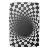 Zwart-wit optische illusie tunnel badmat (Voorkant Verticaal)