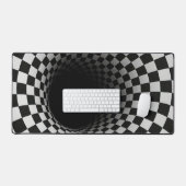 Zwart-wit optische illusie tunnel bureaumat (Keyboard & Muis)