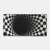Zwart-wit optische illusie tunnel bureaumat (Voorkant)