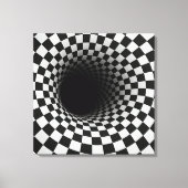 Zwart-wit optische illusie tunnel canvas afdruk (Voorkant)