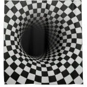 Zwart-wit optische illusie tunnel douchegordijn (Voorkant)