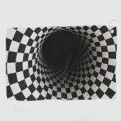 Zwart-wit optische illusie tunnel golfhanddoek (Horizontaal)