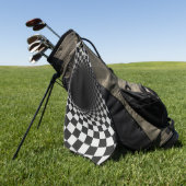 Zwart-wit optische illusie tunnel golfhanddoek (Groen)