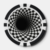 Zwart-wit optische illusie tunnel poker chips (Voorkant)