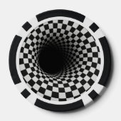 Zwart-wit optische illusie tunnel poker chips (Achterkant)