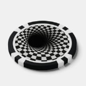 Zwart-wit optische illusie tunnel poker chips (Enkel)