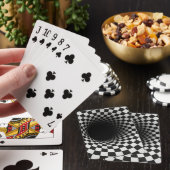 Zwart-wit optische illusie tunnel pokerkaarten (Insitu)