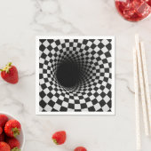 Zwart-wit optische illusie tunnel servet (Insitu)