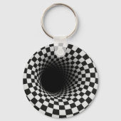 Zwart-wit optische illusie tunnel sleutelhanger (Achterkant)