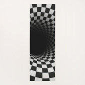 Zwart-wit optische illusie tunnel yogamat (Achterkant)