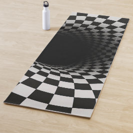 Zwart-wit optische illusie tunnel yogamat