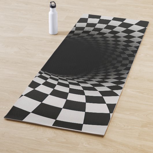 Zwart-wit optische illusie tunnel yogamat (In situ)