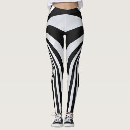 Zwart-wit optische illusie wervelende leggings