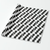 Zwart-wit optische kunst cadeaupapier (Uitgerold)