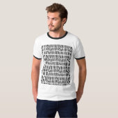 Zwart-wit optische kunst t-shirt (Voorkant volledig)