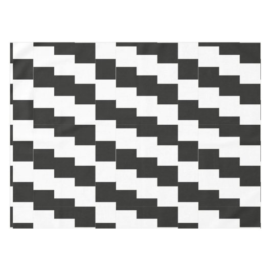 Zwart-wit optische kunst tafelkleed (Voorkant (Horizontaal))