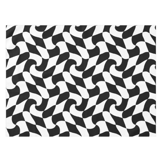 Zwart-wit optische kunst tafelkleed (Voorkant (Horizontaal))