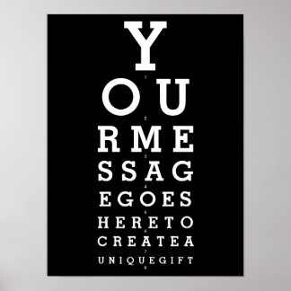 Zwart-Wit Optometristenkaart Met Eigen Bericht Poster