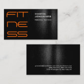 Zwart wit Oranje modern Visitekaartje (Voorkant / Achterkant)