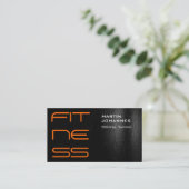 Zwart wit Oranje modern Visitekaartje (Staand voorkant)