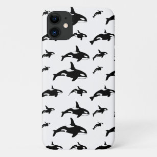 Zwart wit orca Killer Whale Marine Print Case-Mate iPhone Case