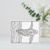 Zwart-wit - Orca-kleurend Briefkaart (Staand voorkant)