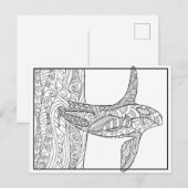 Zwart-wit - Orca-kleurend Briefkaart (Voorkant / Achterkant)