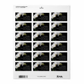 Zwart-wit Orchidee Bloem Aangepast Adreslabel Etiket (Full Sheet)