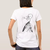 Zwart-wit Orchidee Botanisch T-shirt (Achterkant)