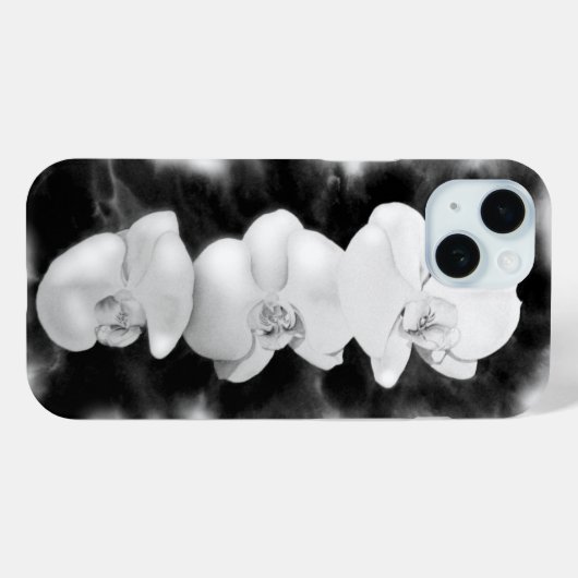 Zwart wit orchidee schilderij tropische bloemen Case-Mate iPhone case (Achterkant (horizontaal))