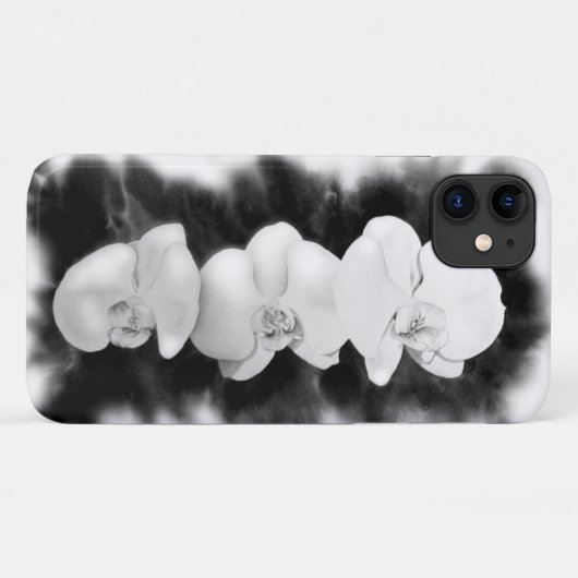 Zwart wit orchidee schilderij tropische bloemen Case-Mate iPhone case (Achterkant (horizontaal))