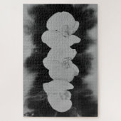 Zwart wit orchidee schilderij tropische bloemen legpuzzel (Verticaal)