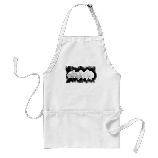 Zwart wit orchidee schilderij tropische bloemen standaard schort (Voorkant)