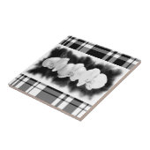 Zwart wit orchidee schilderij tropische bloemen tegeltje (Zijkant)