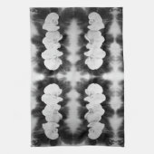 Zwart wit orchidee schilderij tropische bloemen theedoek (Verticaal)