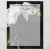Zwart-wit Orchidee Swirl Letterhead Persoonlijk Briefhoofd (Voorkant)