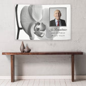 Zwart-wit orchidee viering van het leven begrafeni spandoek