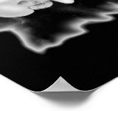 Zwart Wit Orchidee waterverf schilderij bloemig Poster (Hoek)