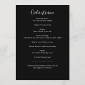 Zwart-wit Orde van de Dienst Foto Memorial Programmakaart (Achterkant)