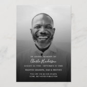 Zwart-wit Orde van de Dienst Foto Memorial Programmakaart (Voorkant)