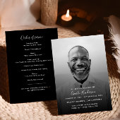 Zwart-wit Orde van de Dienst Foto Memorial Programmakaart