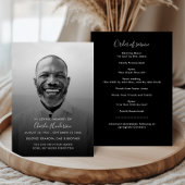 Zwart-wit Orde van de Dienst Foto Memorial Programmakaart