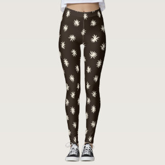 Zwart & Wit Organisch Vonk Bloemmotief Leggings