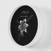 Zwart-wit oriëntaalse lelie wandklok (Hoek)